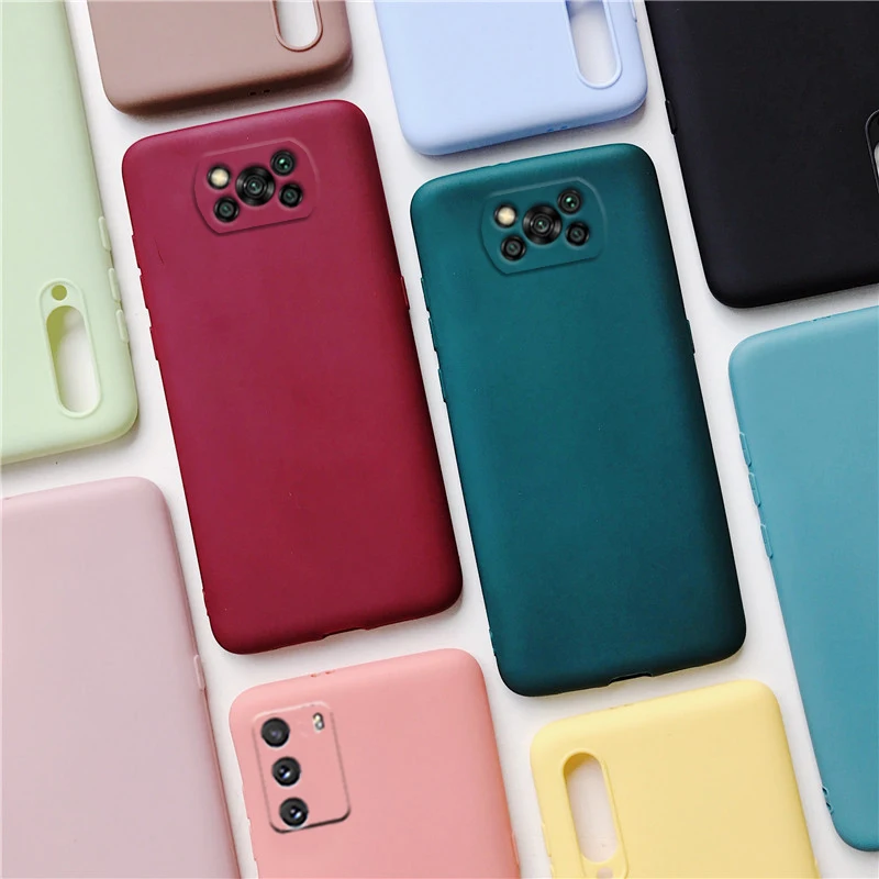 Candy Color Silicone Phone Case For Xiaomi Poco X3 Nfc M3 Pro F2 F3 GT C3 Pocophone F1 Global Matte Soft Tpu Back Fundas Cover