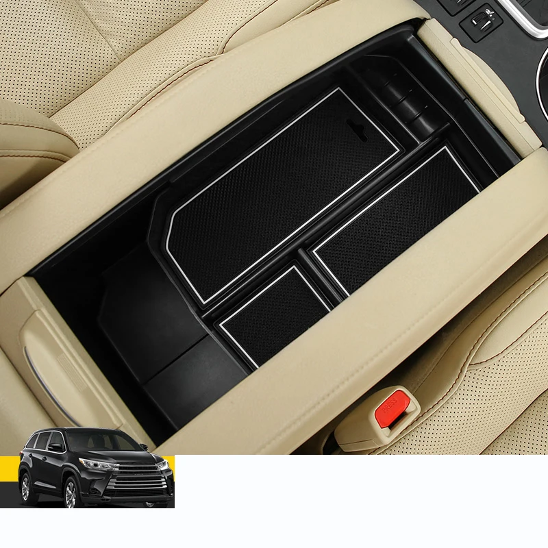 

2018 new highlander central control armrest box storage box storage storage 15 models for Toyota special modification