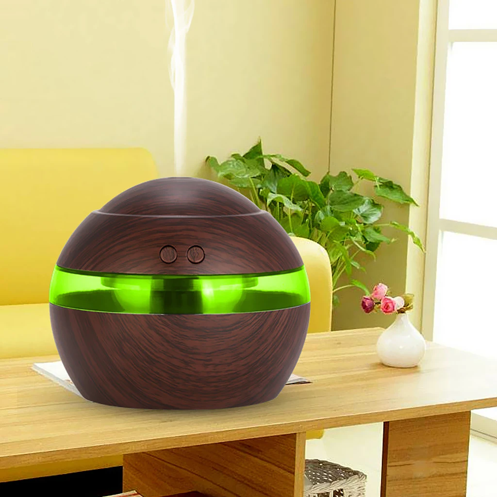 Colorful Wooden LED Ultrasonic Aroma Humidifier Diffuser Car Air Purifier For Bedroom Living Room Bathroom Electric Humidifier