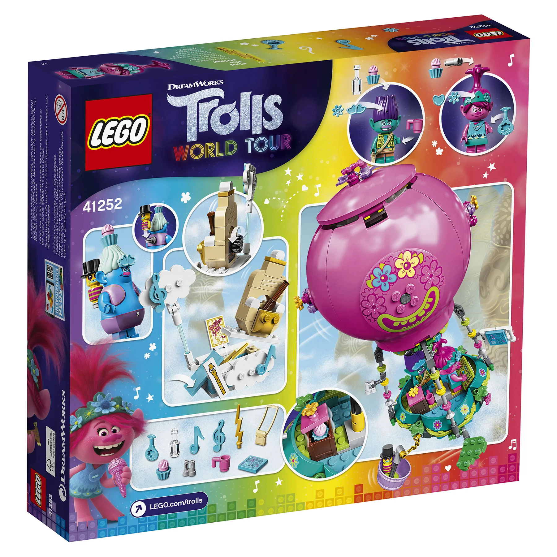 Конструктор LEGO Trolls 41252 Путешествие Розочки на воздушном шаре|Блочные