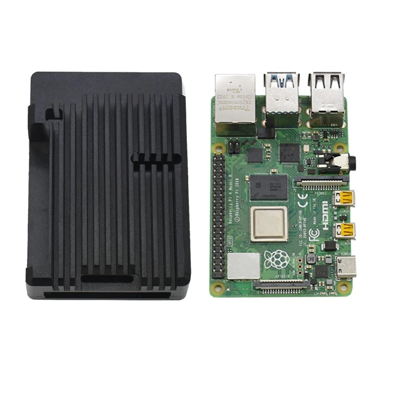 

for Raspberry Pi 4 Model B 2GB RAM Support 2.4 / 5.0 GHz WIFI Bluetooth 5.0 with Aluminum CNC Alloy Protective Case