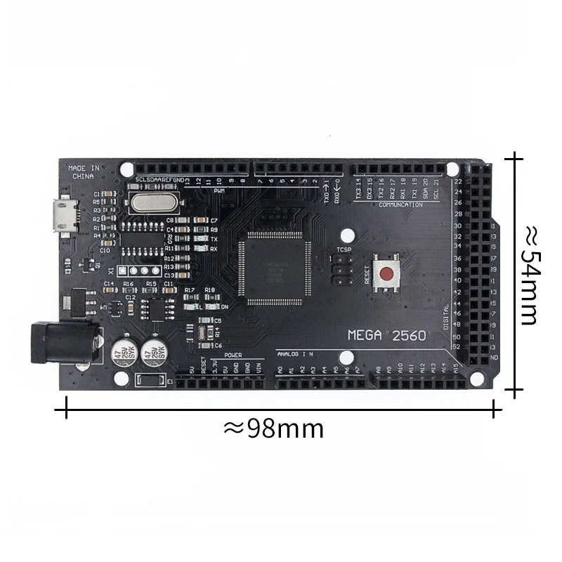 

10pcs TENSTAR ROBOT Mega 2560 R3 CH340G/ATmega2560-16AU MicroUSB. Compatible Mega 2560 With Bootloader