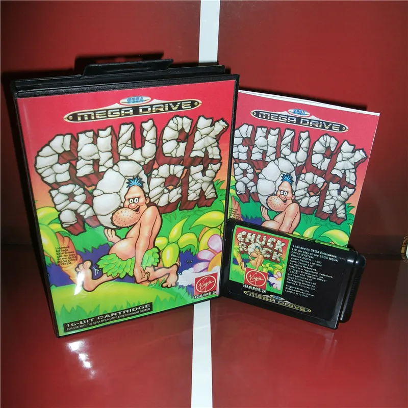 Chuck Rock 1 EU чехол с коробкой и руководством для Sega Megadrive Genesis игровая консоль 16 бит MD