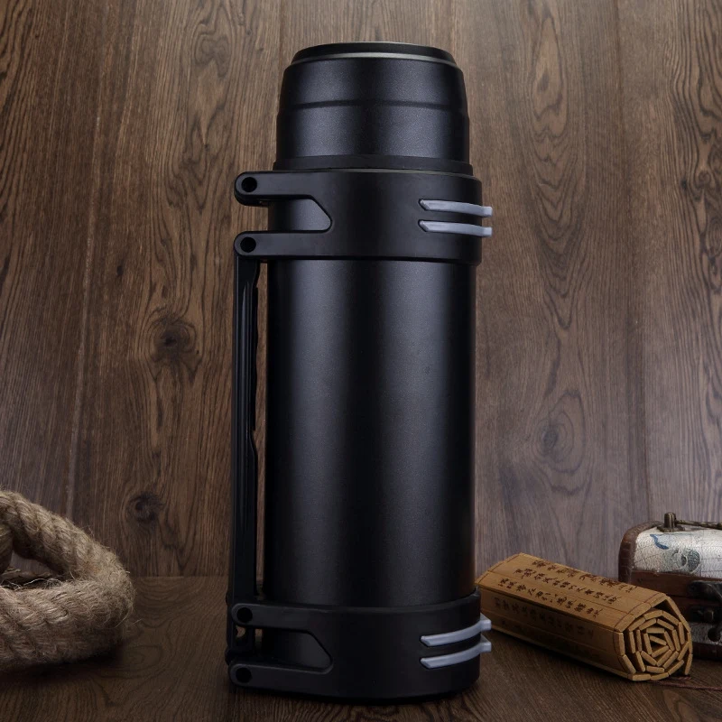 2L Large Capacity Stainless Steel Vacuum Flask Outdoor Car Hot Water Cup Portable Insulation Vacuum Cup