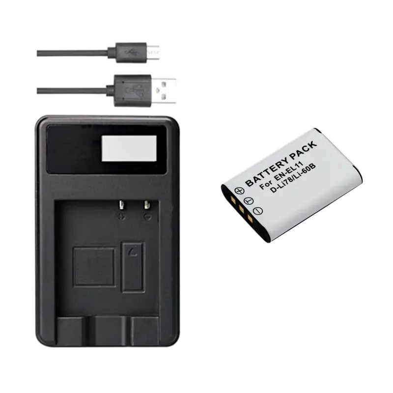 

D-LI78 DLI78 EN-EL11 Battery+Charger for Pentax Optio S1 M50 M60 V20 W60 L50 W80.
