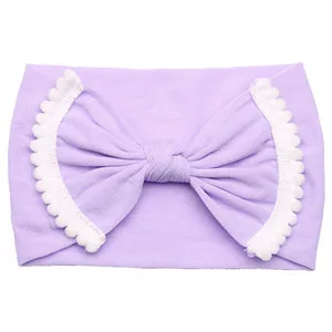 Light purple Цветные широкие бантики для девочек, детские повязки на голову, детские головные уборы, аксессуары для волос, повязка на голову - Цвет: Light purple