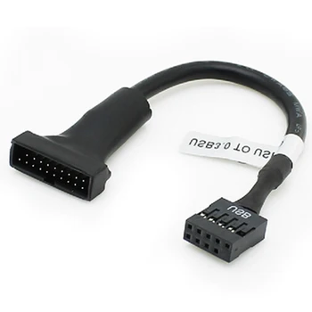 

Motherboard Header Adapter Cord high quality 1Pcs 19/20 Pin USB 3.0 Female To 9 Pin USB 2.0 Male