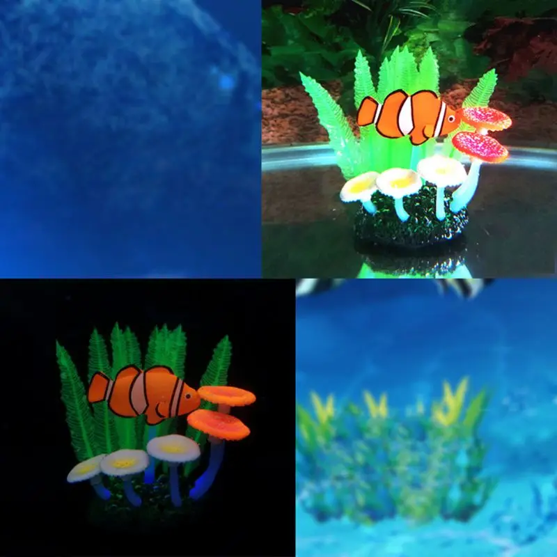 

Aquarium Landscaping Crafts Fish Tank Simulation Soft Fern Leaf Clown Fish Ornament Small Landscape 090C for aquarium