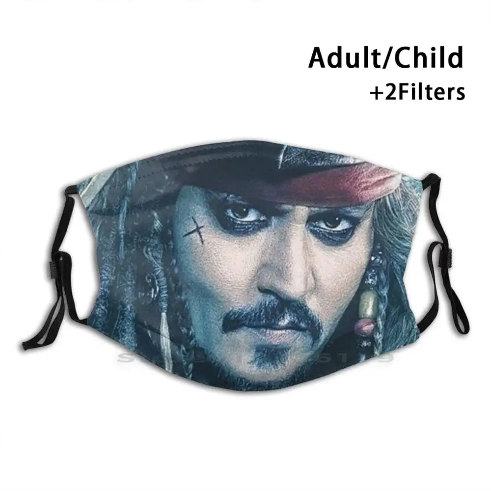 Одноцветная многоразовая маска для лица с принтом Johnny Depp Pm2.5 | Аксессуары одежды