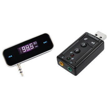 

1 Pcs 7.1 Channel USB External Sound Card o Adapter & 1 Pcs FM Radio Music Transmitter Car Player