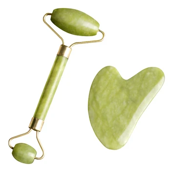 

1Pc Natural Jade Massage Roller Guasha Board Spa Scraper Stone Facial Anti-Wrinkle Face Lifting Facial Massager Skin Care Tool