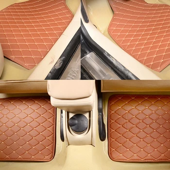 

4pcs/set Durable Quilted Design Artificial Leather Non Slip Car Floor Mats Waterproof Liners Truck Universal Fit Front Rear