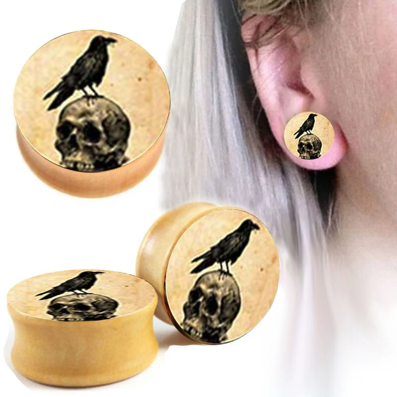 

TIANCIFBYJS Solid Wooden Ear Gauges Flesh Tunnels Body Piercing Earrings Plugs for ear wood ear piercing plugs Wholesales