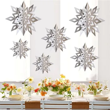 

6Pcs Navidad 2020 Christmas Snowflake Garland Xmas Tree Decorations Ornament DIY Christmas Decorations for Home New Year 2021