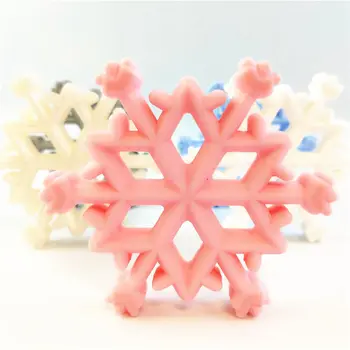 

1Pc Creative Baby Teether Jewelry Christmas Snowflakes DIY Accessories Nursing Teething Necklace Food Grade Silicone Teether