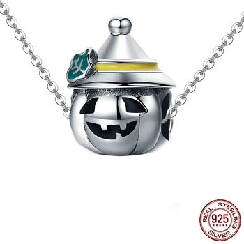 

Hip Hop Halloween Pendant Necklace 925 Silver Pumpkin Necklace Creative Jewelry Birthday Gift for Women Men Youth #30