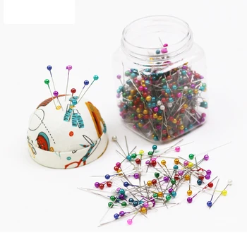 

500pcs/Bottle Positioning Needles with Pin Cushion Patchwork Sewing Pins Locating Pearl Light Pin DIY Sewing Accessories