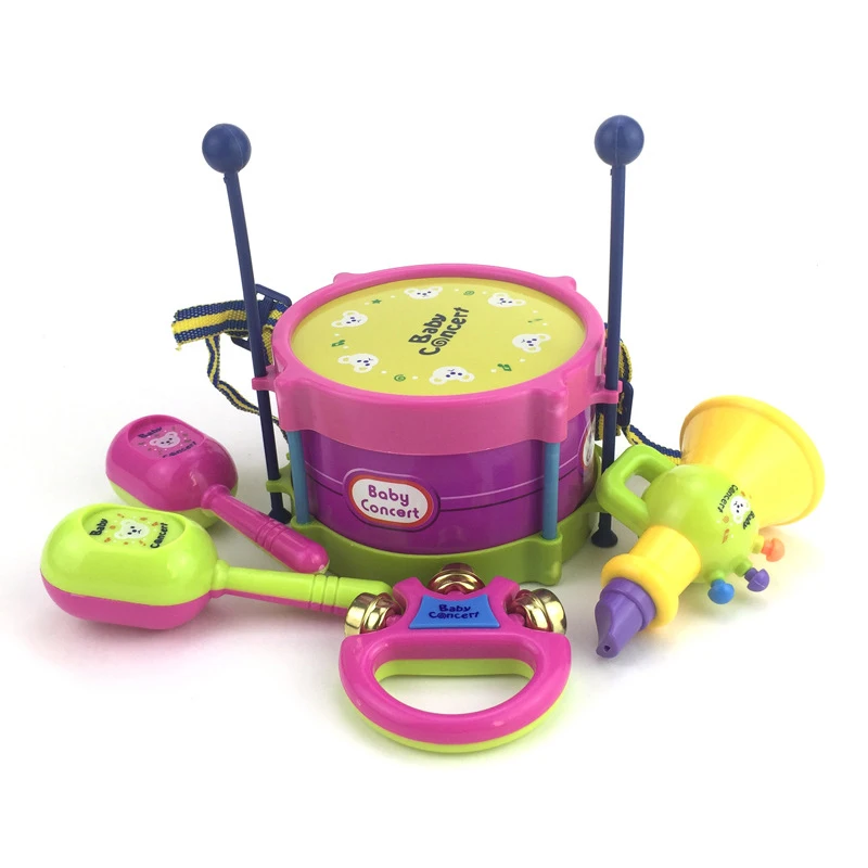 

5Pcs/Set Children's Drum Set Trumpet Music Percussion Instrument Family Early Education Educational Toy Gift Set Toy