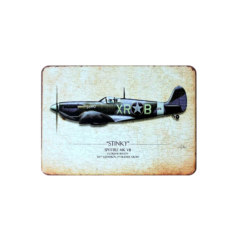 Stinky Spitfire Ml Vb винтажные металлические знаки жестяная пластина знак украшение