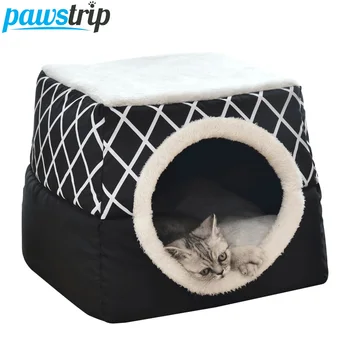 

Foldable Cat Bed Winter Soft Warm Dog Bed Chihuahua Puppy Cat Bed House Pet Sofa Bed Cushion Dog Nest Beds For Small Dog Cats