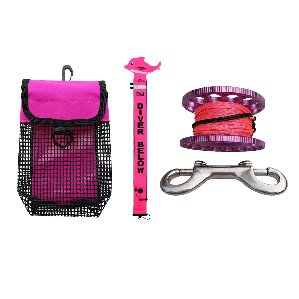 Surface Marker Buoy SMB & Finger Reel & Bag Scuba Diving SMB Storage Bag Cover Protector Equipment for Scuba Diving Snorkeling