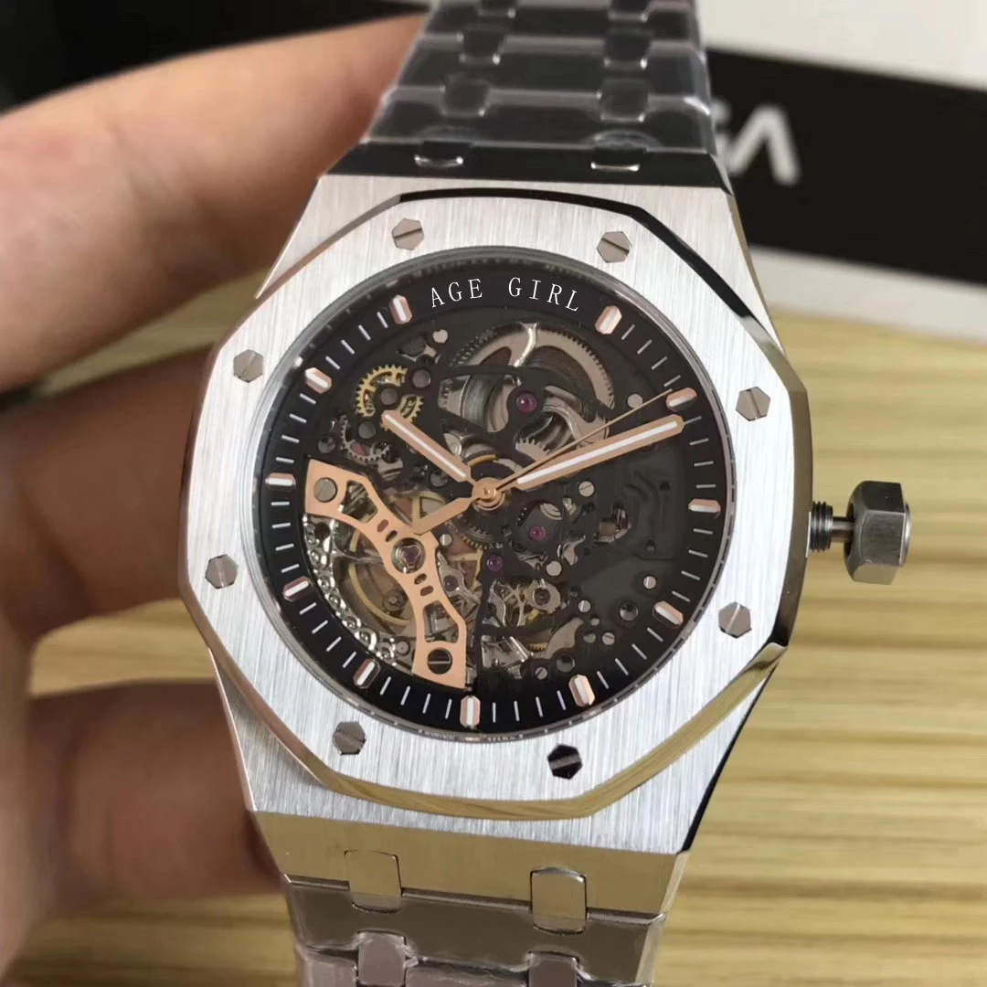 

2019 Luxury Brand New Automatic Mechanical Men Sapphire Glass Transparent Skeleton Rose Gold Full Black Tourbillion Watches AAA+