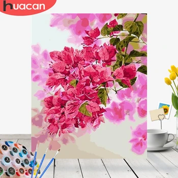 

HUACAN Pictures By Numbers Flowers HandPainted Drawing Canvas Painting Kits DIY Coloring Gift Home Decor