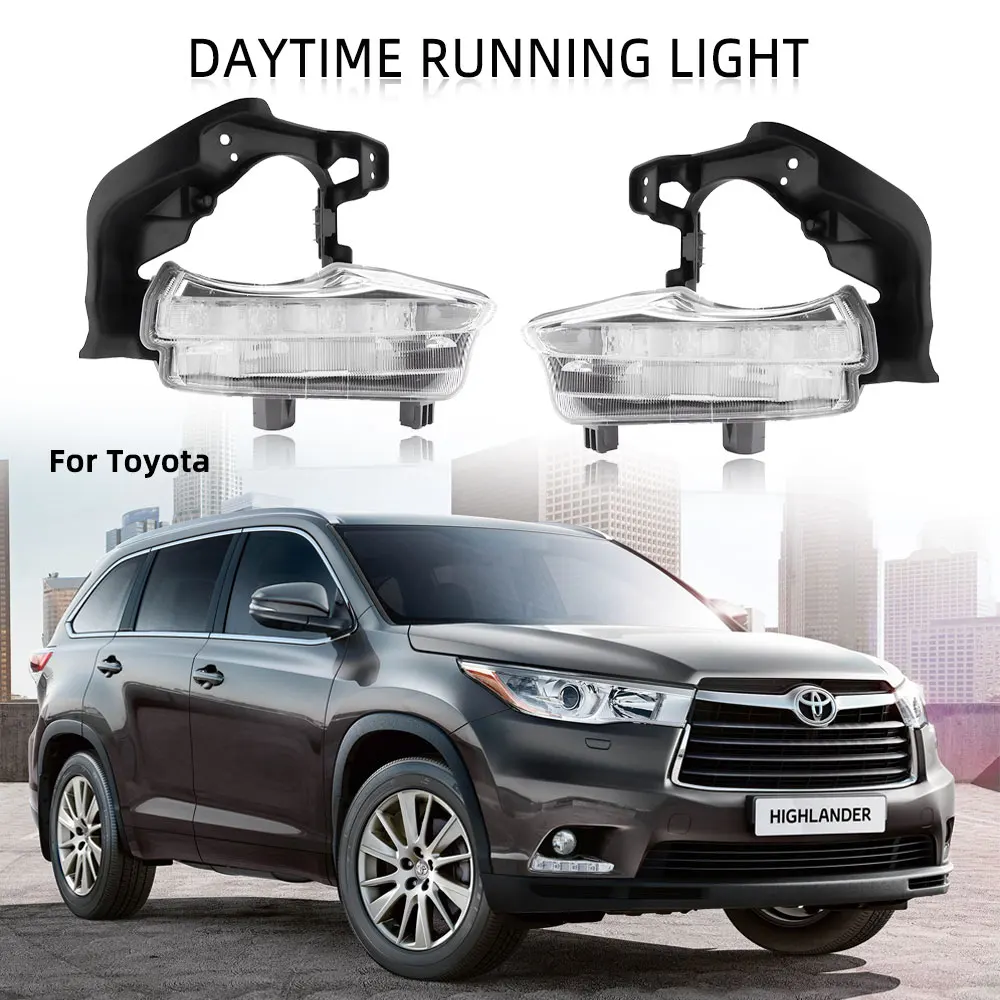 Светодиодный ные ДХО светодиодсветильник Противотуманные фары s для Toyota Highlander 2014
