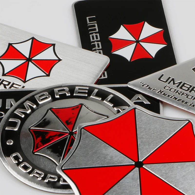 Car Styling 3D Aluminum Alloy Umbrella Corporation Emblem Sticker Decal For BMW Audi VW Toyota Peugeot Suzuki Citroen Fiat Skoda |