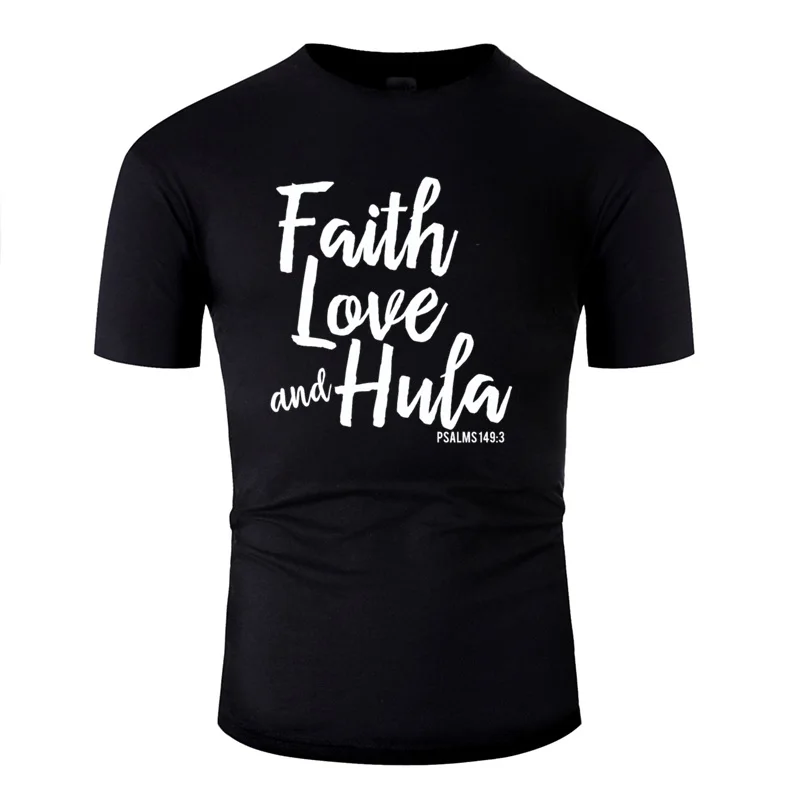 Новейшая Мужская футболка с надписью Faith Love And Hula 2020 круглым вырезом Уличная