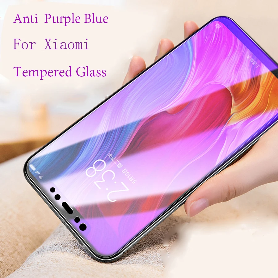 Для Xiaomi mi 8 9 9se 9T Max 3 x 2 Red Note 7 Pro Анти УФ-фиолетовый Закаленное стекло против