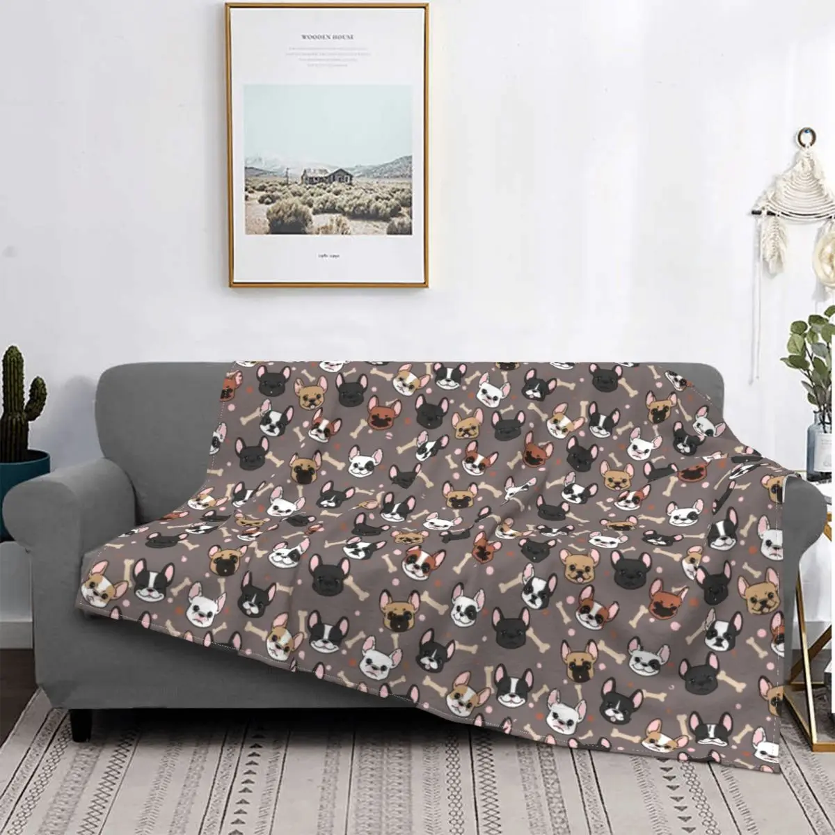 

Many Frenchies Blanket French Bulldog Dog Cute Winter Bedspread Plush Soft Cover Flannel Throw Blanket Bedding Bed Picnic Fluffy