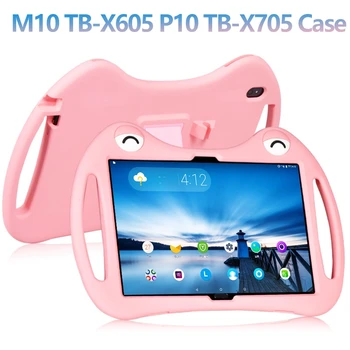 

Tablet Case for Lenovo M10 TB-X605 P10 TB-X705 10.1 Inch Tablet Handle Design Silicone Case Tablet Stand with Pen Slot
