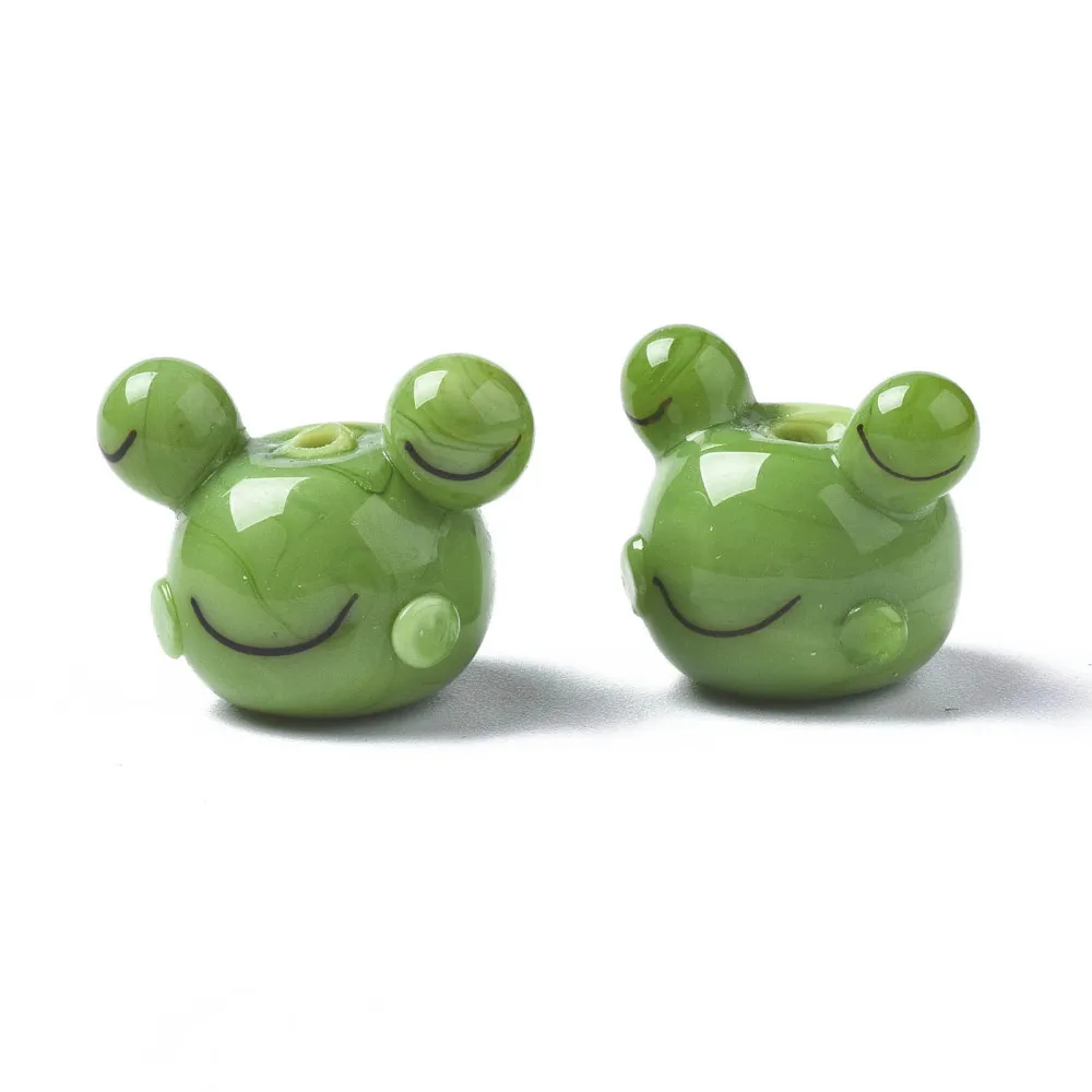 1 Strand Handmade Bumpy Lampwork Beads Cute Frog Bead Dolphin Lampwork Glass Beads for Jewelry DIY Earrings Necklace Accessories
