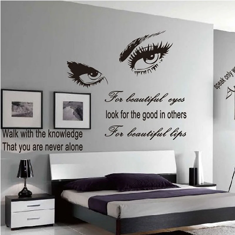 

Drop Shipping Audrey Hepburn's Beautiful Eyes Wall Sticker Vinly DIY Home Decoration Decor