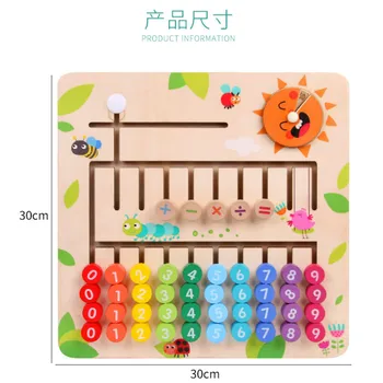 

Montessori Educational Wooden Children Busy Board Math Fishing Children's Wooden Preschool Montessori Toy Counting Geometry DIY