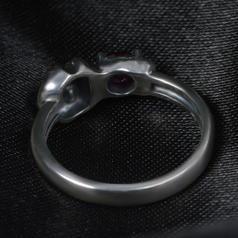 StrollGirl New 925 Sterling silver Fashion Skull red stone finger rings for Women Halloween party Jewelry gift free shipping