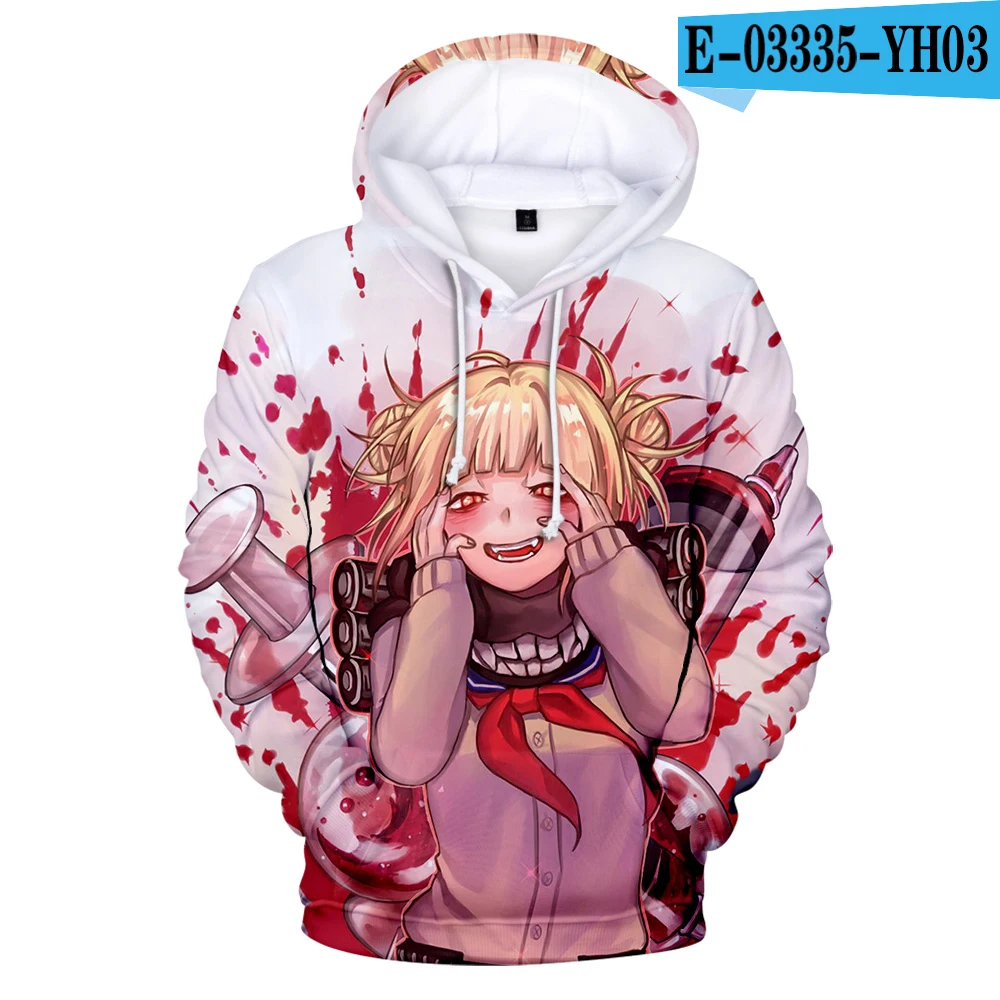 Высокая уличная аниме Himiko Toga 3D толстовки для мужчин/женщин Harajuku хип хоп горячая Распродажа 3D Himiko Toga толстовки для мальчиков/девочек - Цвет: 3D