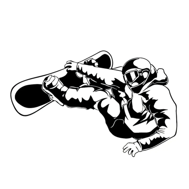 

Creative Decals Interesting Extreme Exercise Snowboarding Black/Silver Silhouette Decal Vinyl Car Sticker,17cm*11cm
