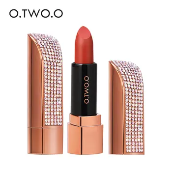 

O.TWO.O Twelve Constellation Matte Lipstick Waterproof Lip Cosmetics Silk Velvet Lip stick Diamond Lipstick Tube Nude Labiales