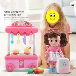Детские кухонные игрушки электрическая кукла освещение музыка ролевые игры Ролевые чемоданы набор интерактивные, образовательные