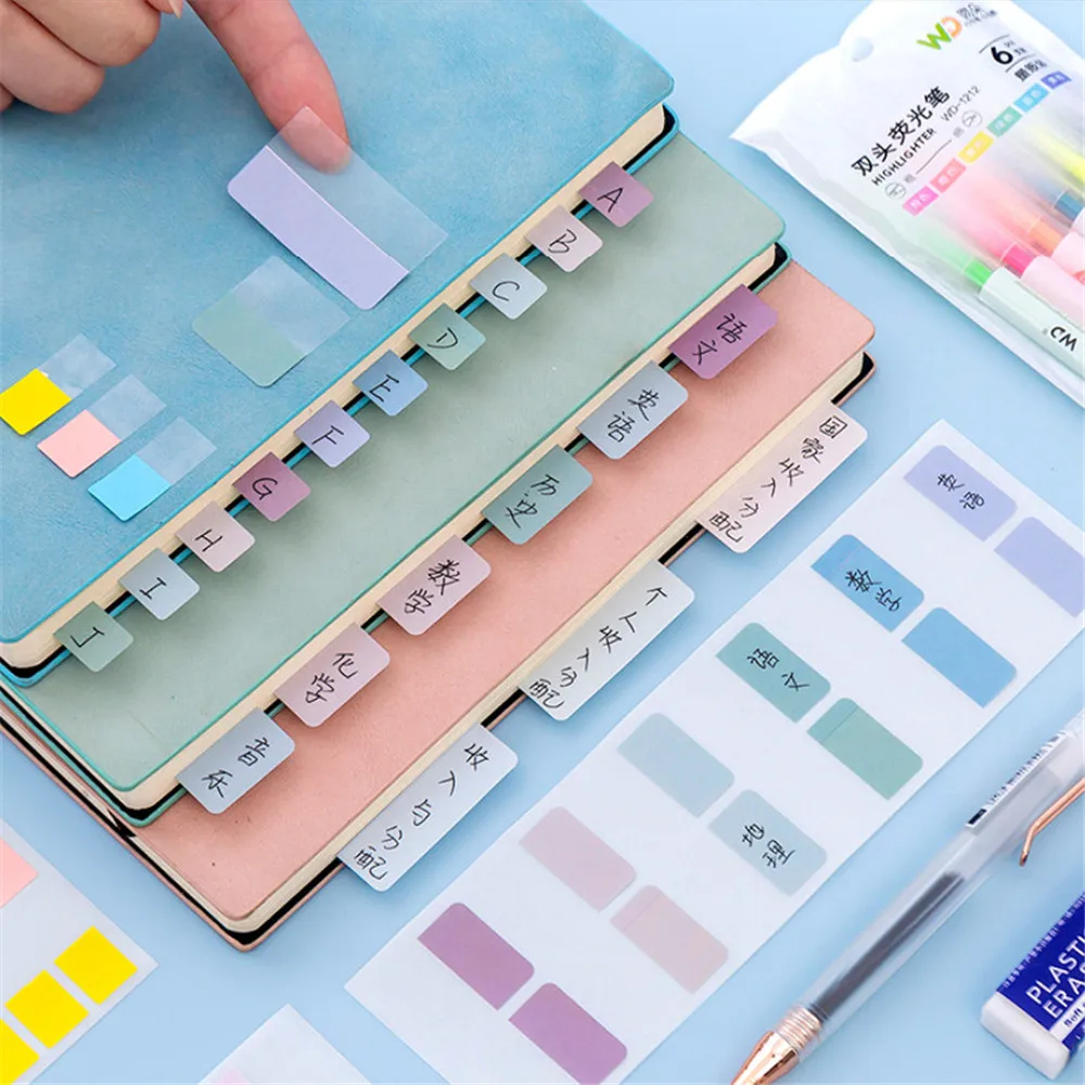 10sheets Morandi Color Index Stickers Self Adhesive Categorized Label Tag Marker Paper for Diary Agenda Planner Writable Sticker