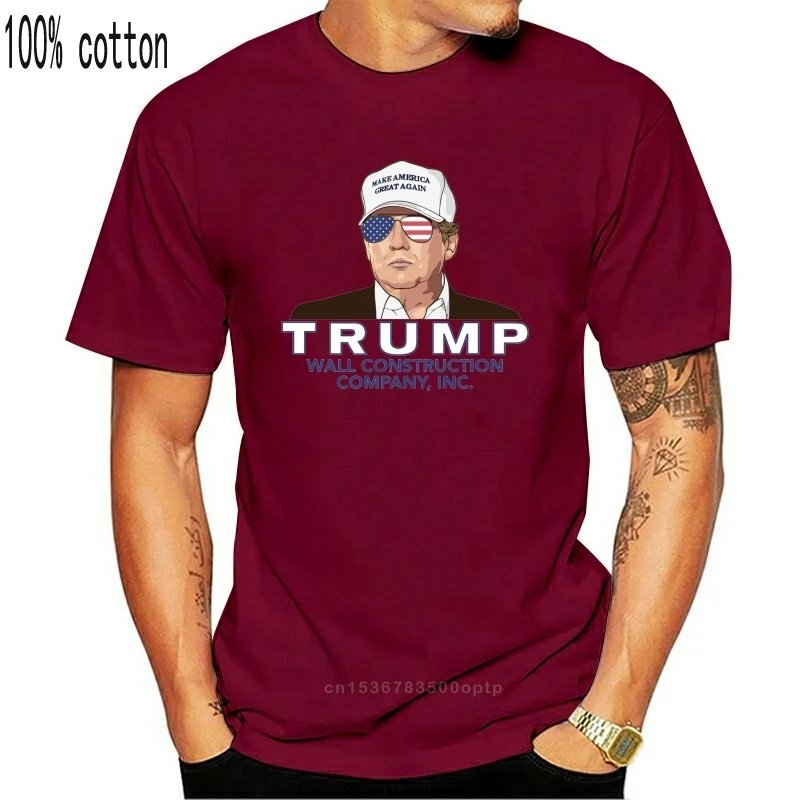 Новинка 2019 Высококачественная Мужская футболка от компании Трамп стена