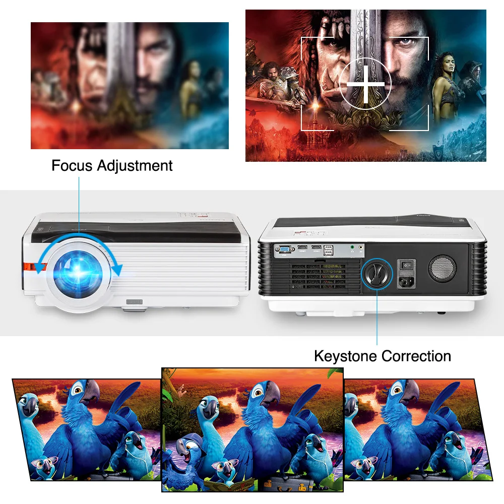 Proyector de cine en casa, dispositivo Full Hd, resolución de 2021 P, Miracast, vídeo Led 720: 1, relación de contraste, envío gratuito, 8000 - Imagen 5