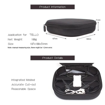 

Portable Waterproof Carrying Case Protection Storage Bag for DJI Tello Drone KQS8