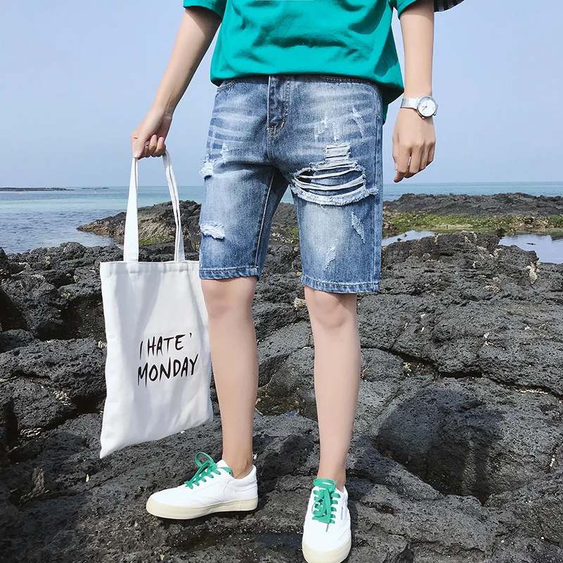 Men ripped denim shorts Knee Length skate board Short Jeans harem Fashion Cotton mens Breathable jogger ankle ripped wave Men ripped denim shorts Knee Length skate board Short Jeans harem Fashion Cotton mens Breathable jogger ankle ripped wave