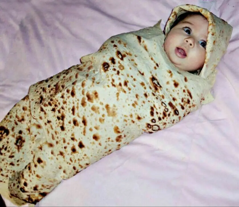 Одеяло Tortilla Burrito, мягкое Флисовое одеяло, большое одеяло Tortilla De Harina Burrito, Пеленальное Одеяло tortilla