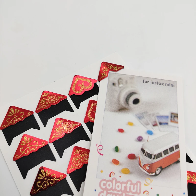 96pcs(4 sheets)Gold Glitter Paper Stickers For Photo Albums DIY Sticker Frame Decorations Scrapbooking Photo Album Accessories - Image 4