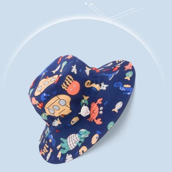 

New Fashion Summer Baby Sun Hats Boys Cap Children Panama Adjustable Unisex Beach Boys Girls Bucket Hats Cartoon Infant Caps.