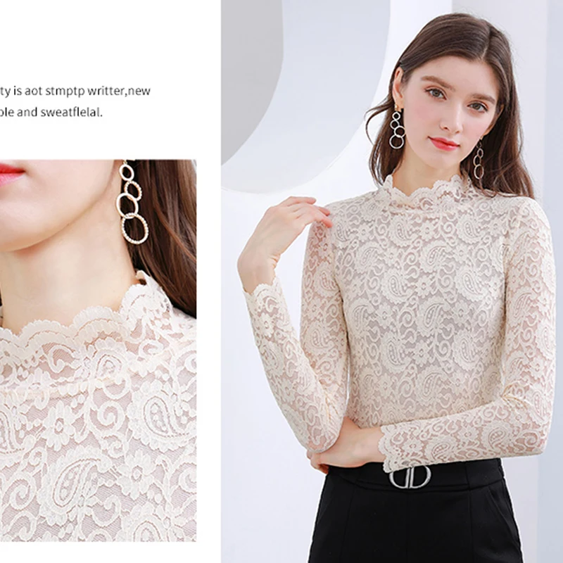 ONLY PLUS White Lace Blouse Women 2021 